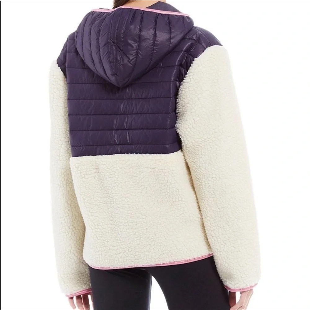 Ivory Ella Sherpa and puffer hooded jacket 1/4 zip Size XL - Picture 2 of 15
